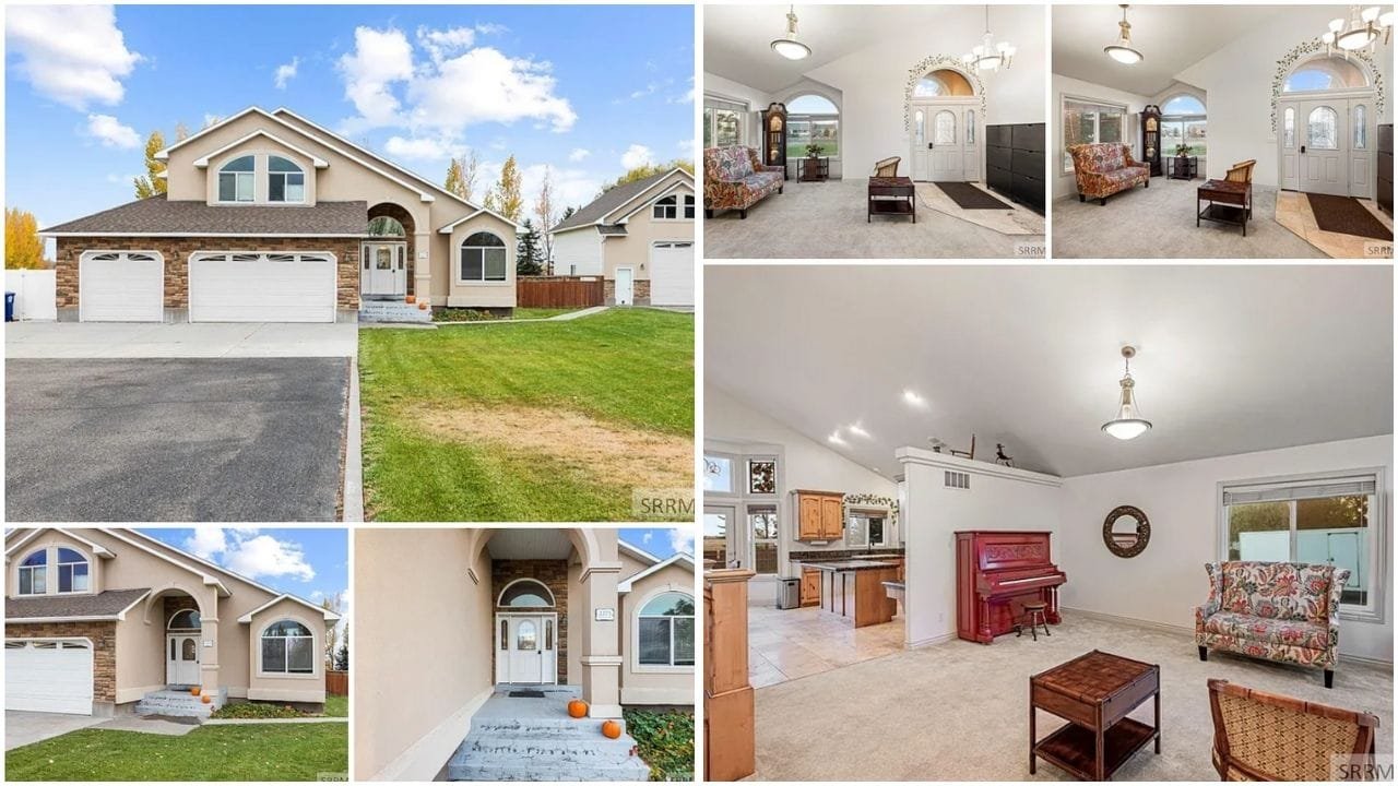A beautiful luxury home in Rexburg, Idaho, highlighting the vibrant real estate market with options for buying, selling, and renting homes