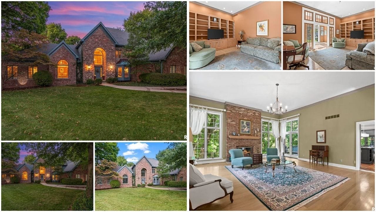 Aerial view of Springfield, IL showcasing diverse real estate options including luxury homes, waterfront properties, and city neighborhoods