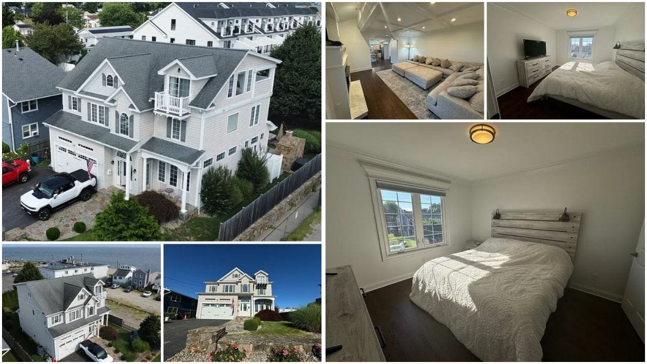 Aerial view of Stratford, CT showcasing luxury homes, waterfront properties, and family-friendly neighborhoods