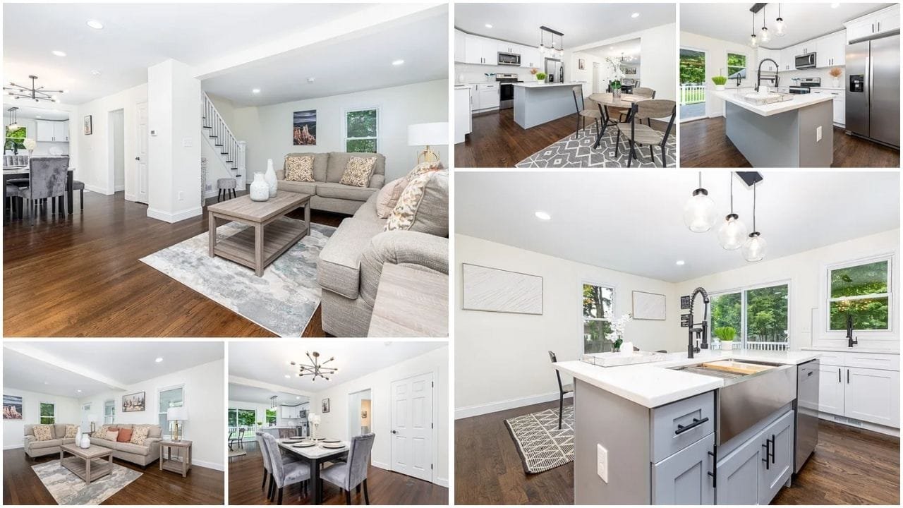 Aerial view of luxurious homes and scenic landscapes in Bristol, Connecticut, showcasing prime real estate opportunities