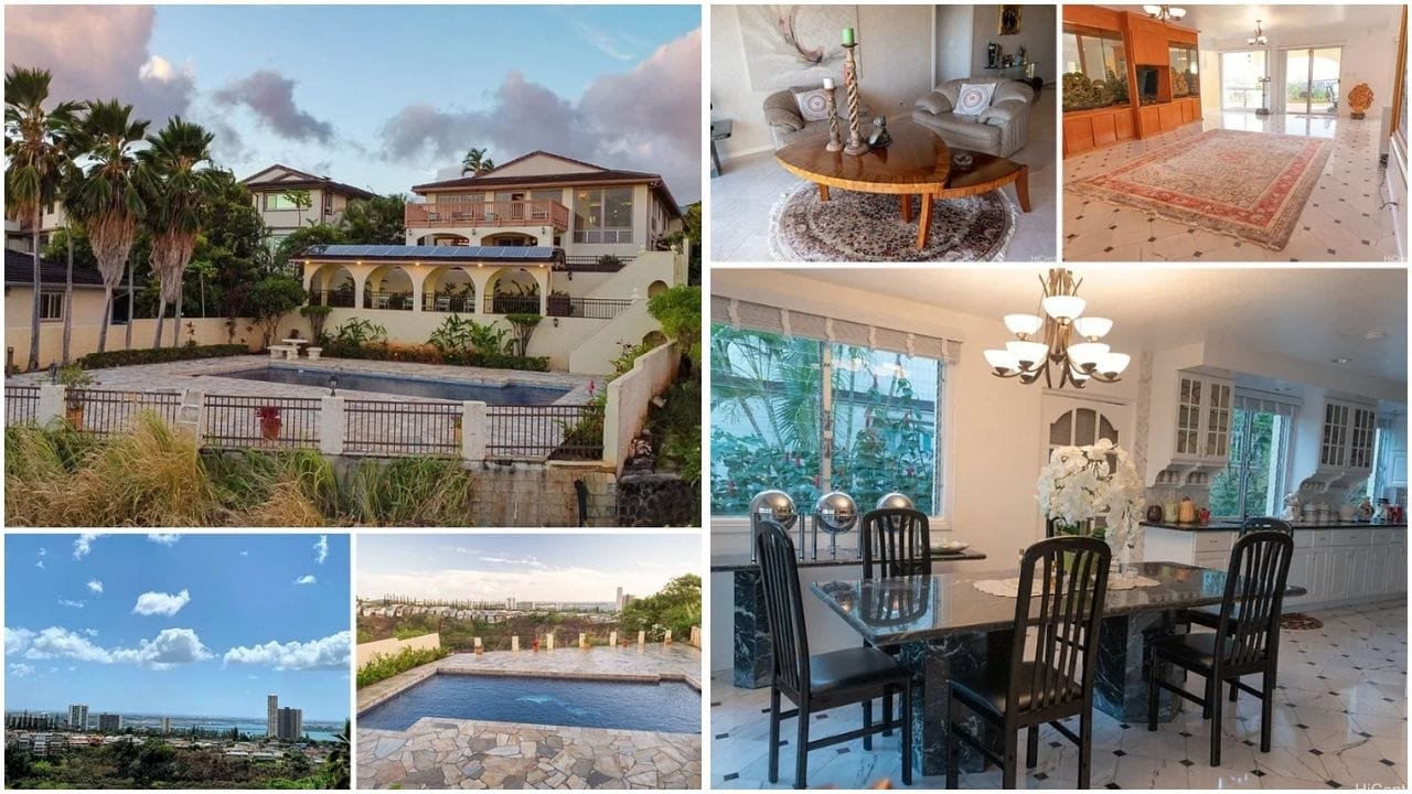 Aerial view of luxury and affordable homes in Aiea, Hawaii, showcasing waterfront properties and vibrant neighborhoods