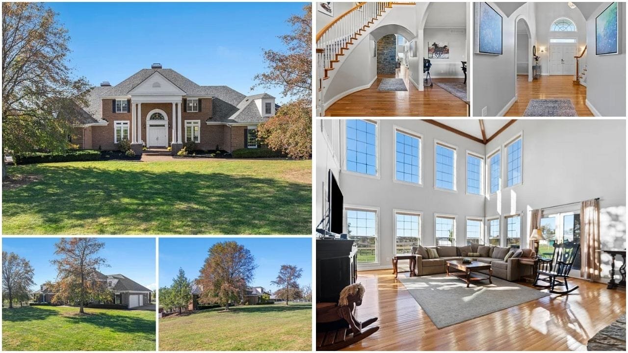 Aerial view of luxury homes and scenic neighborhoods in Winchester, KY, highlighting diverse real estate options