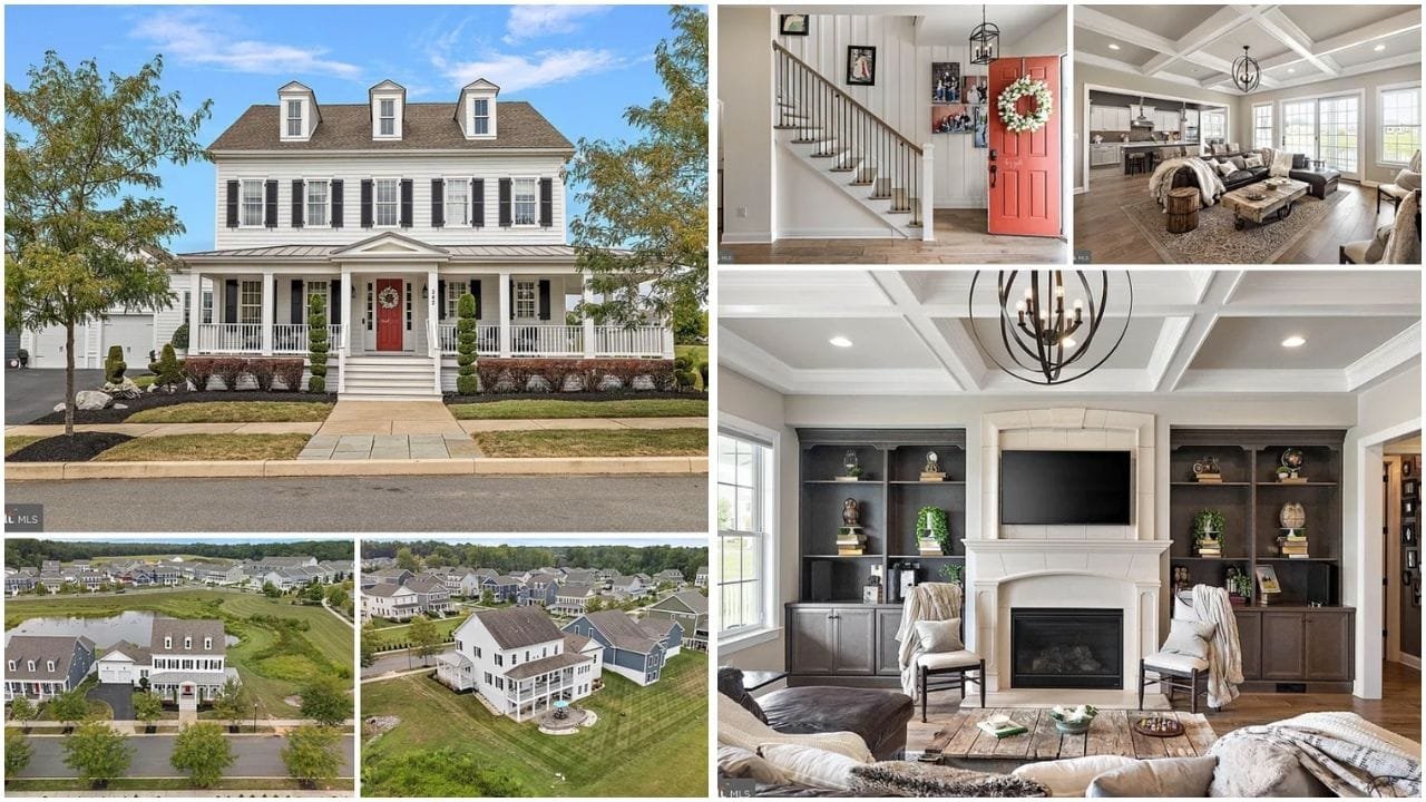 Aerial view of luxury homes and waterfront properties in Middletown, Delaware, showcasing the vibrant real estate market and beautiful neighborhood