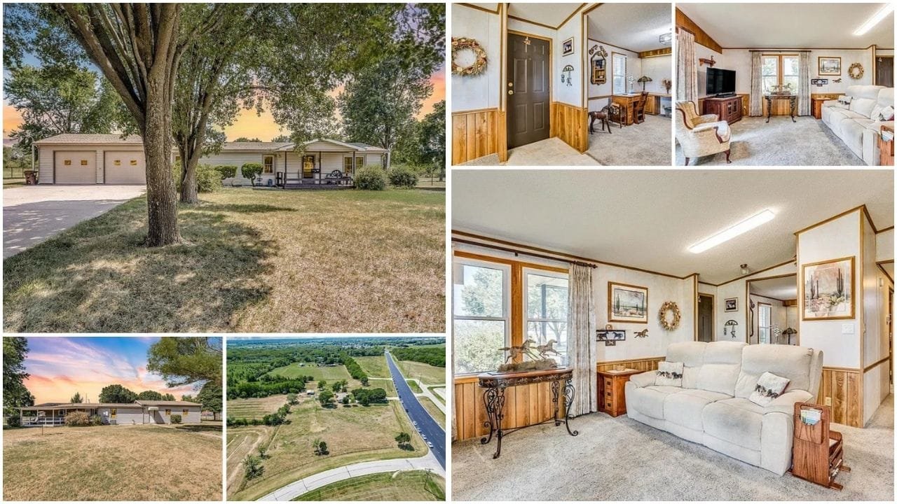 Beautiful luxury home in Derby, Kansas with landscaped garden and spacious driveway