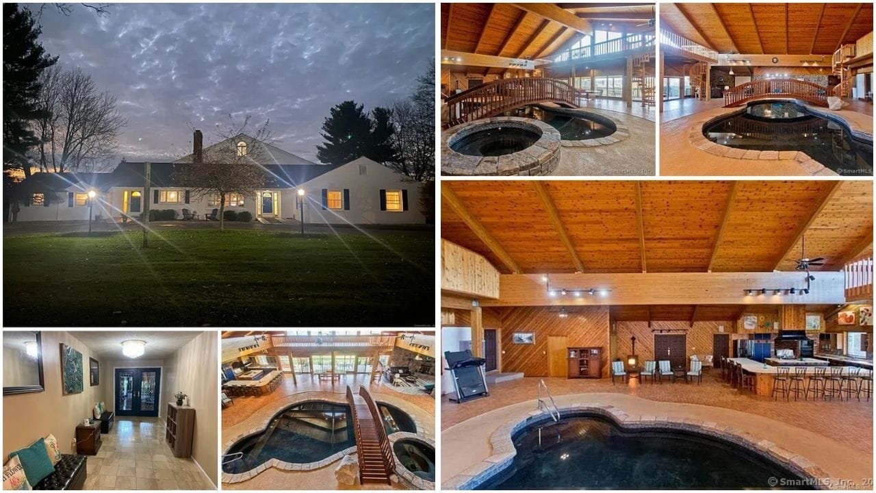 Beautiful luxury home in Enfield, Connecticut with waterfront view and well-maintained garden