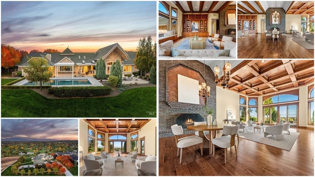 Beautiful luxury home in Meridian, Idaho with a well-maintained garden, modern architecture, and scenic surroundings
