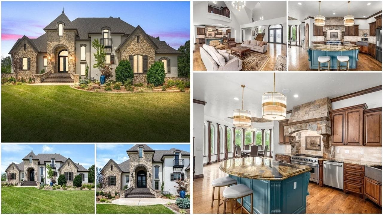 Beautiful luxury home in Wichita, Kansas neighborhood with lush garden and modern design