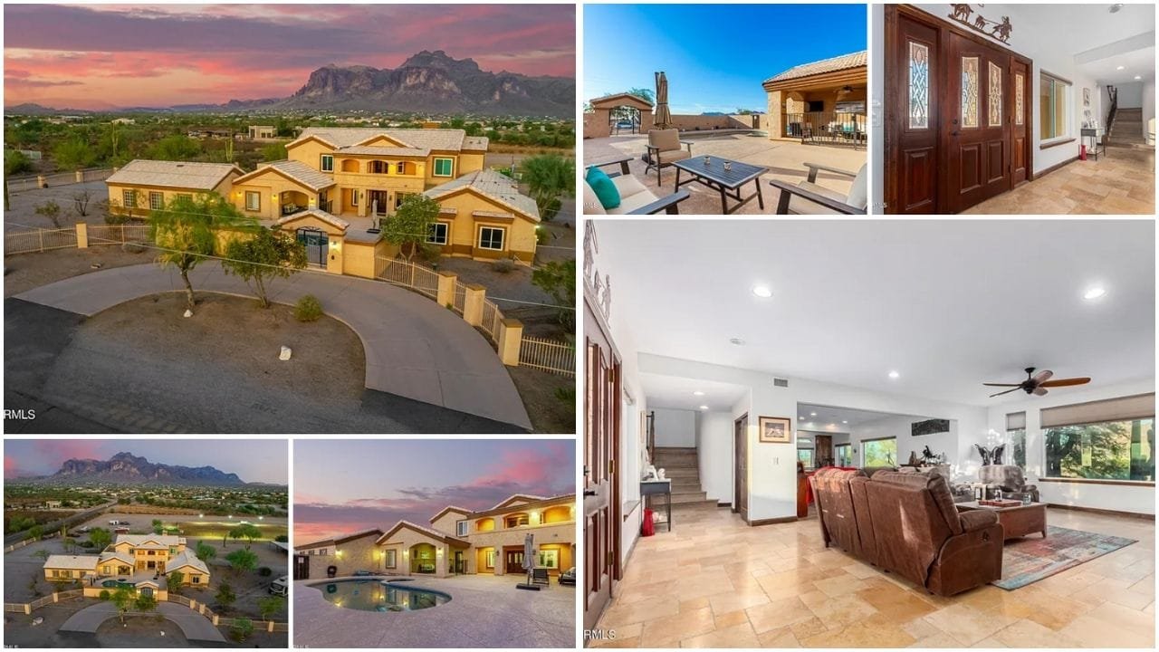 Beautiful luxury homes and affordable properties in Apache Junction, AZ, showcasing real estate opportunities and scenic views