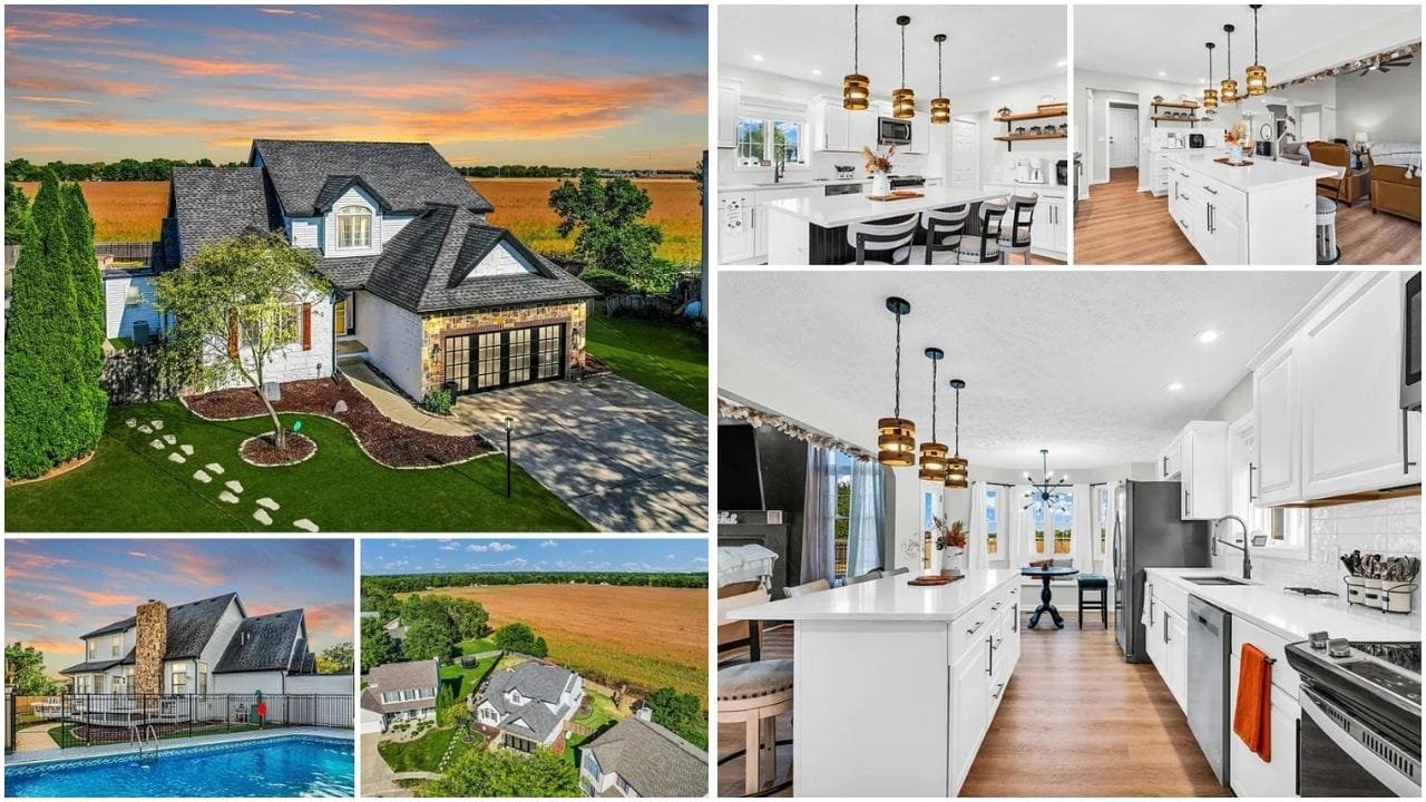 Beautiful waterfront property in Champaign, Illinois with scenic lake view and modern design