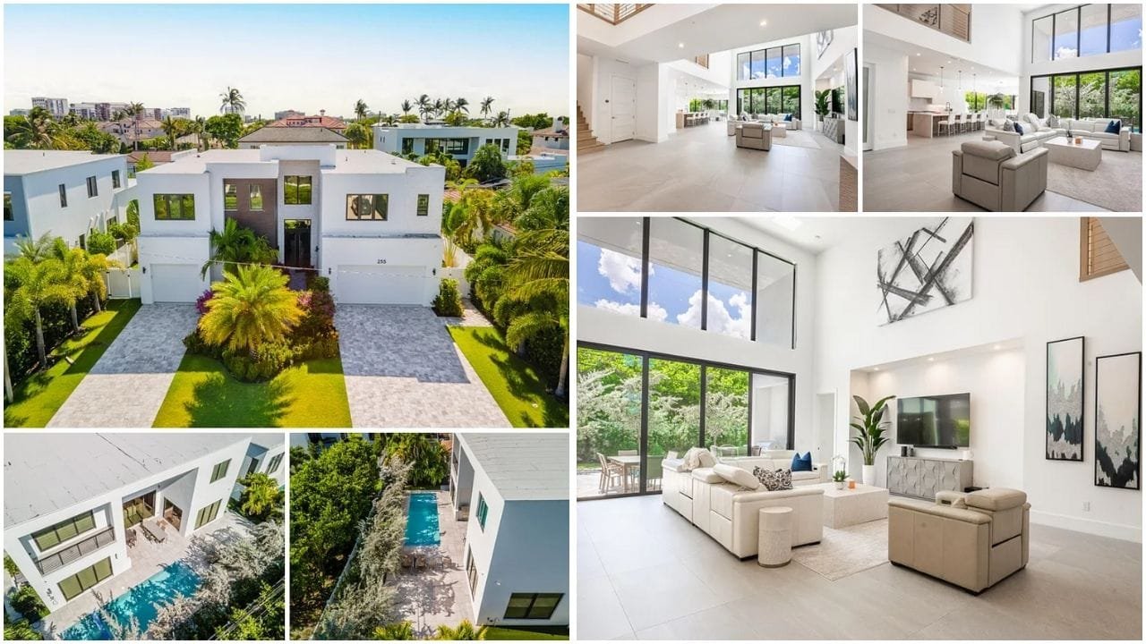 Luxurious waterfront homes in Boca Raton, Florida, showcasing the vibrant real estate market and stunning property designs