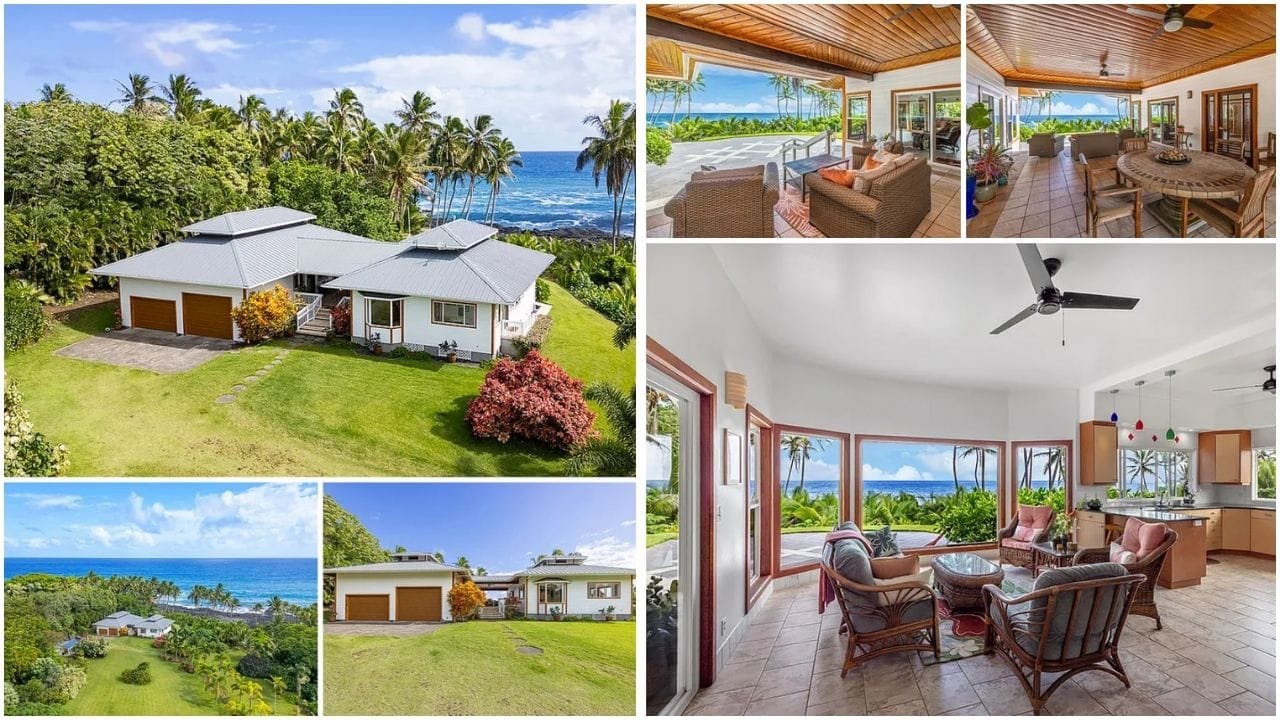 Luxurious waterfront homes in Pahoa, Hawaii with stunning ocean views and lush landscapes