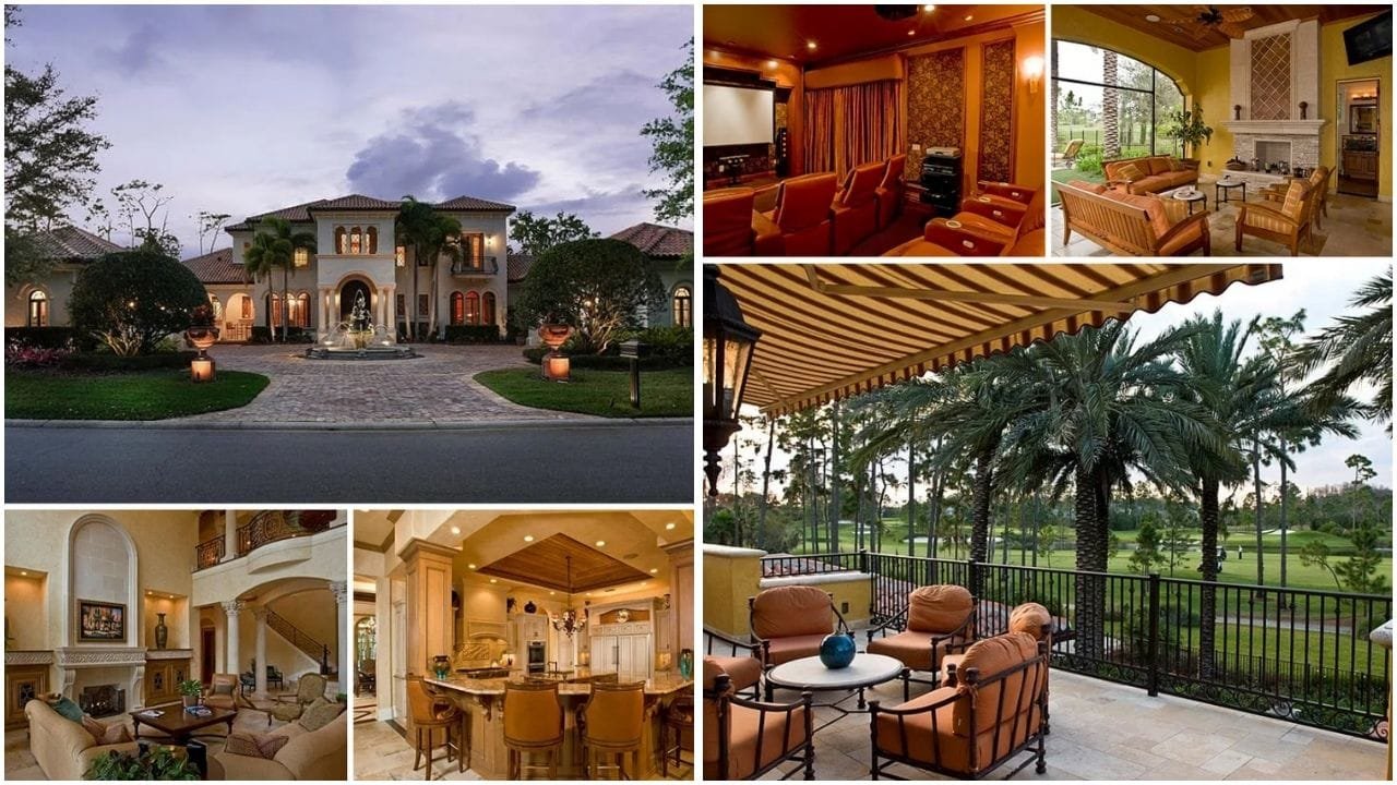 Luxury home in Orlando, Florida with waterfront view and lush garden