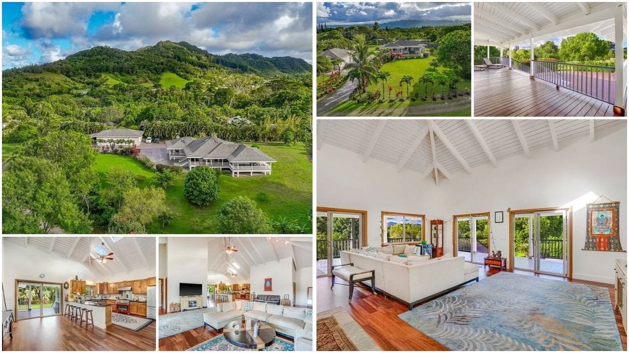 Luxury homes and beachfront properties in Kapaa, Hawaii with stunning ocean views