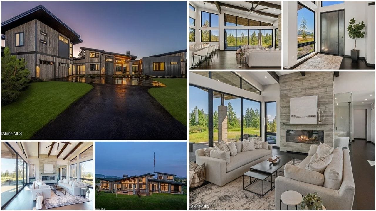 Luxury waterfront homes in Coeur d'Alene, Idaho, with stunning lake views and modern architecture