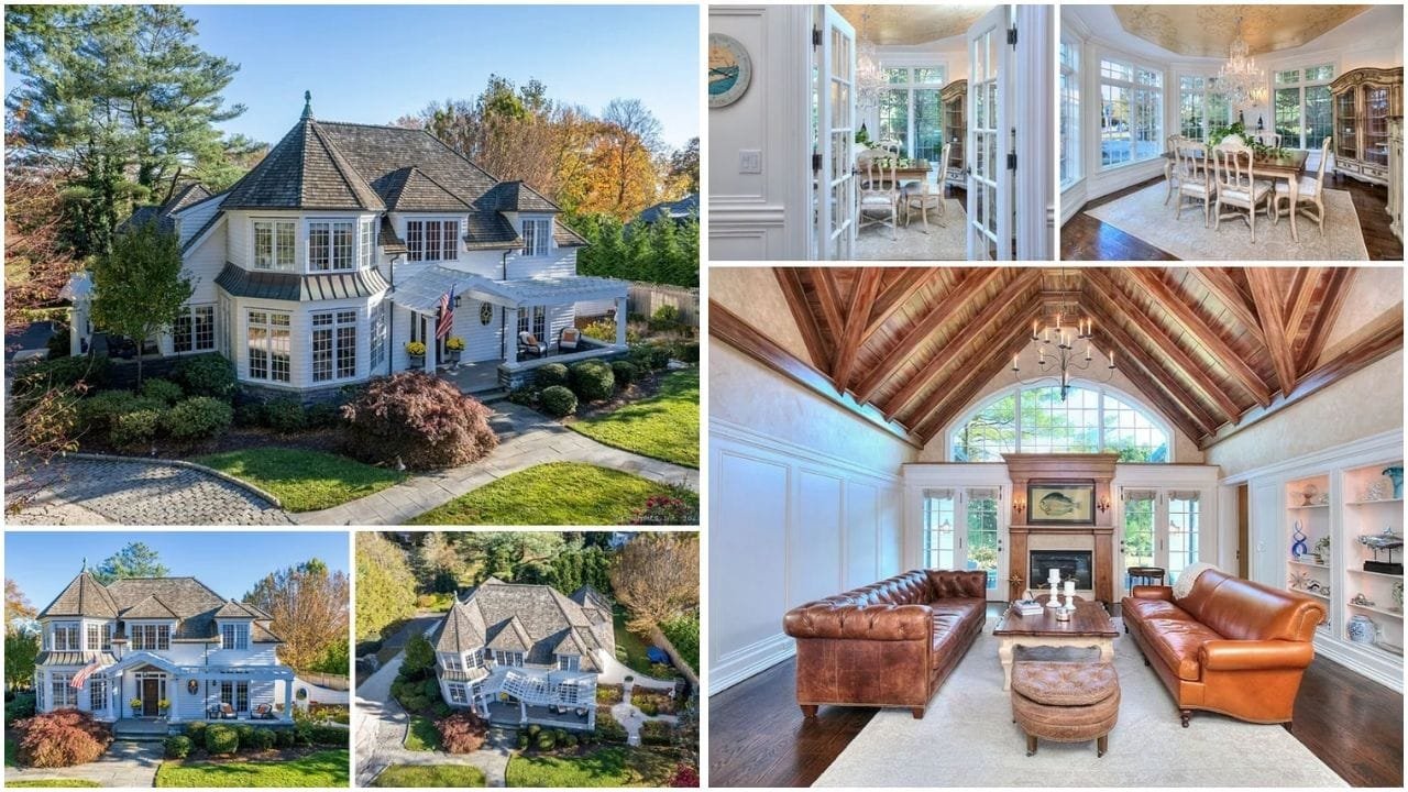 Luxury waterfront homes in Fairfield, Connecticut with beautiful gardens and spacious interiors