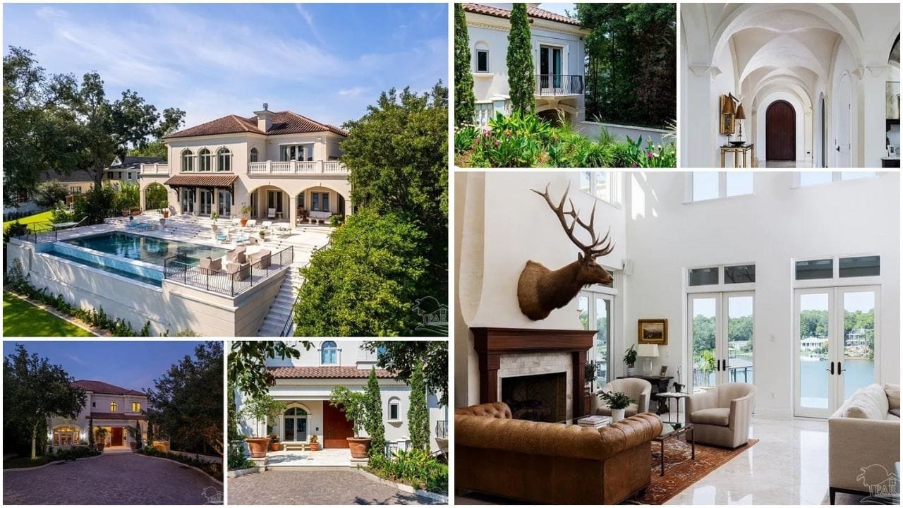 Real estate properties in Pensacola, FL showcasing waterfront homes, luxury houses, and vibrant neighborhoods