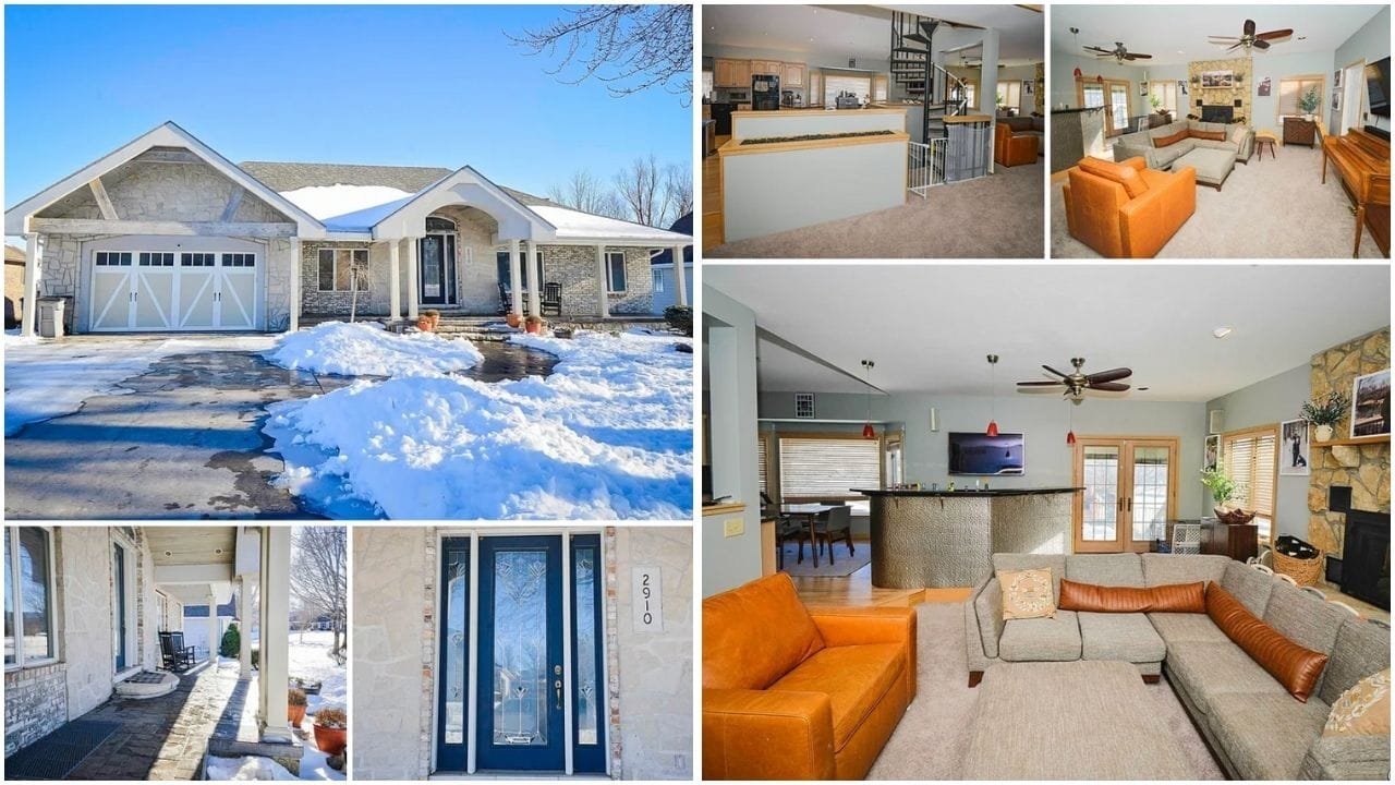 Stunning aerial view of Emporia, Kansas real estate properties, showcasing luxury homes, apartments, and scenic landscapes