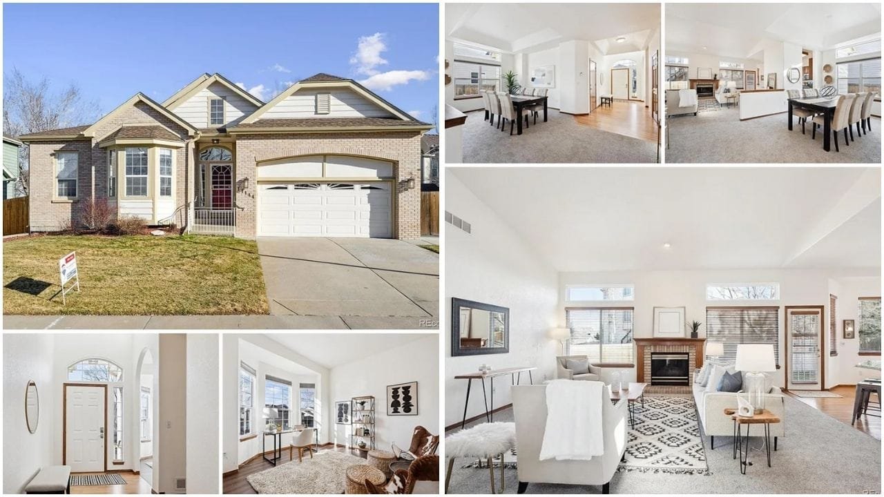 Stunning view of a luxury home in Northglenn, Colorado, showcasing modern design, spacious garden, and scenic surroundings