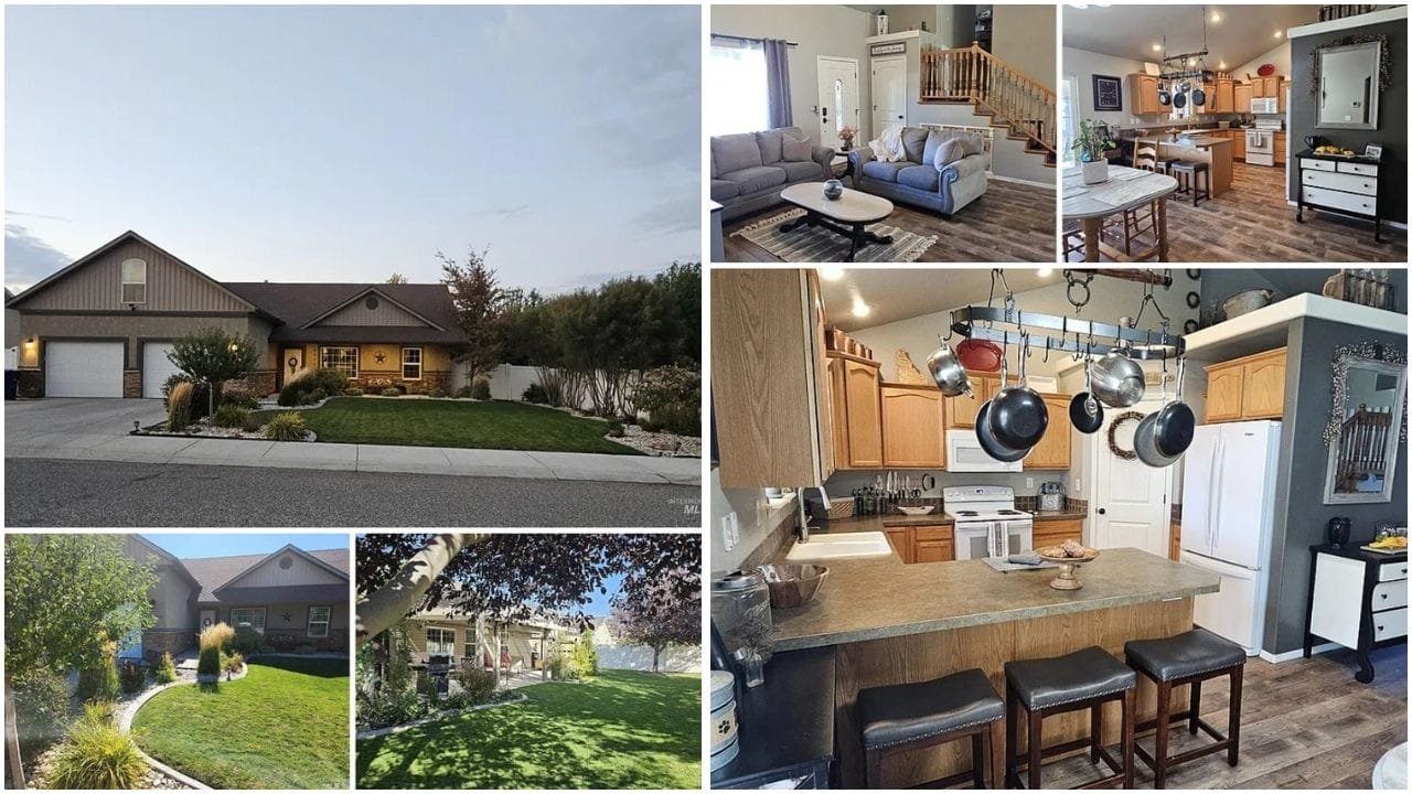 Stunning view of a luxury waterfront home in Jerome, Idaho, showcasing the diverse real estate opportunities in the county