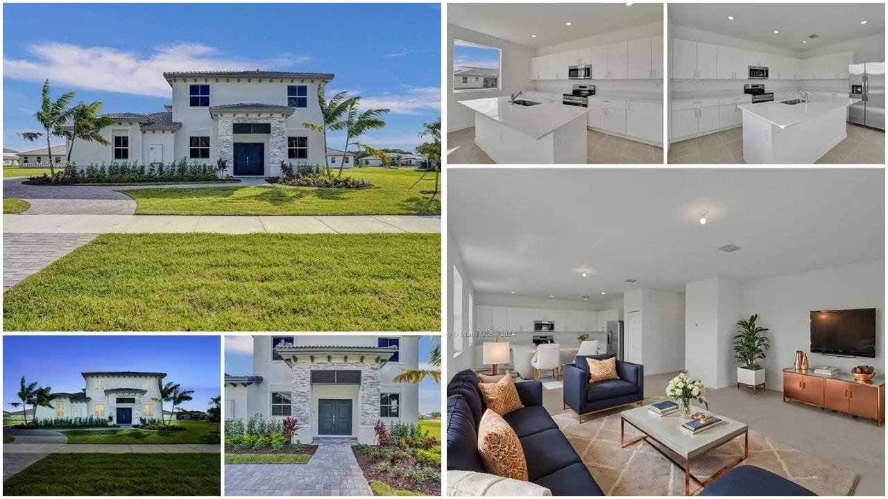 erial view of Homestead, Florida showcasing luxury waterfront homes, lush green parks, and serene neighborhoods in Miami-Dade County