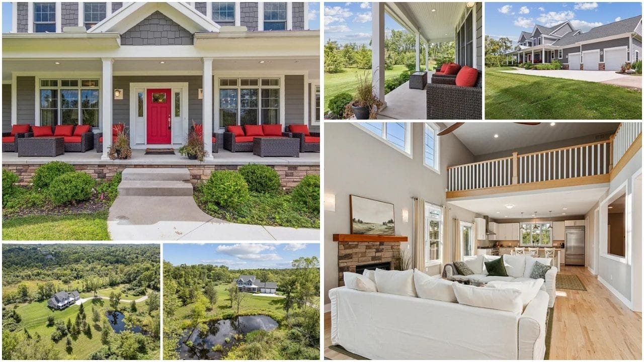 A beautiful luxury home in Ann Arbor, Michigan, with a well-manicured garden and modern design