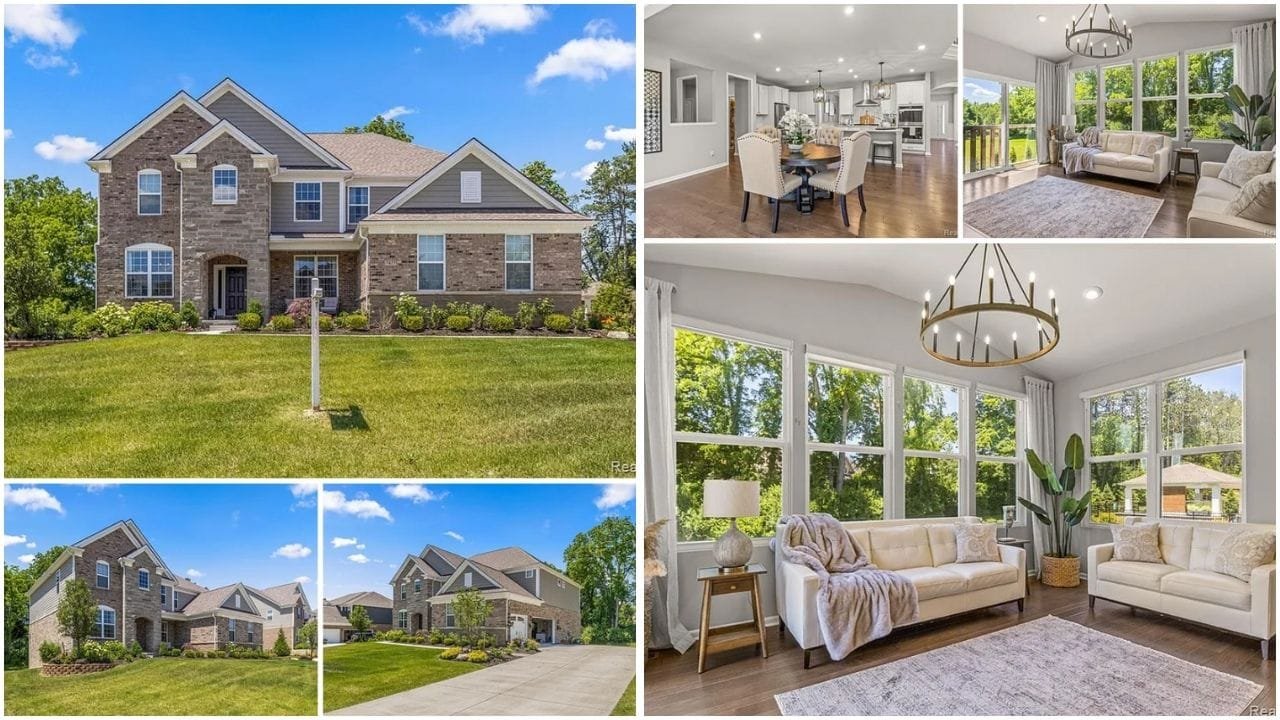 A picturesque neighborhood in Canton, Michigan featuring beautiful homes and lush greenery, highlighting the diverse real estate market