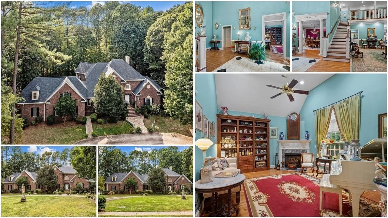 A picturesque view of a luxury home in Salisbury, NC, showcasing the city's diverse real estate options including homes for sale, waterfront properties, and historic neighborhoods