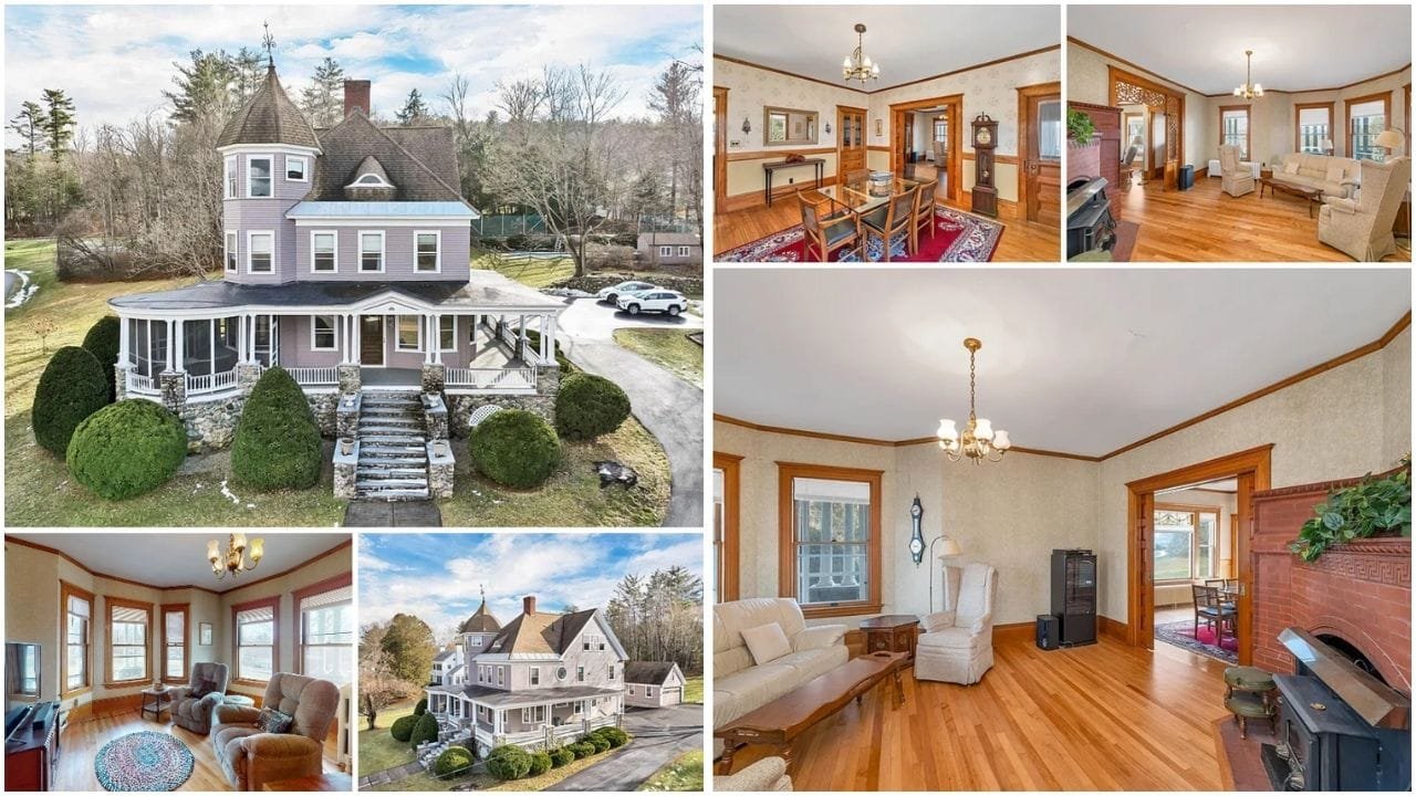 Aerial view of Claremont, New Hampshire showcasing scenic landscapes, charming homes, and vibrant neighborhoods