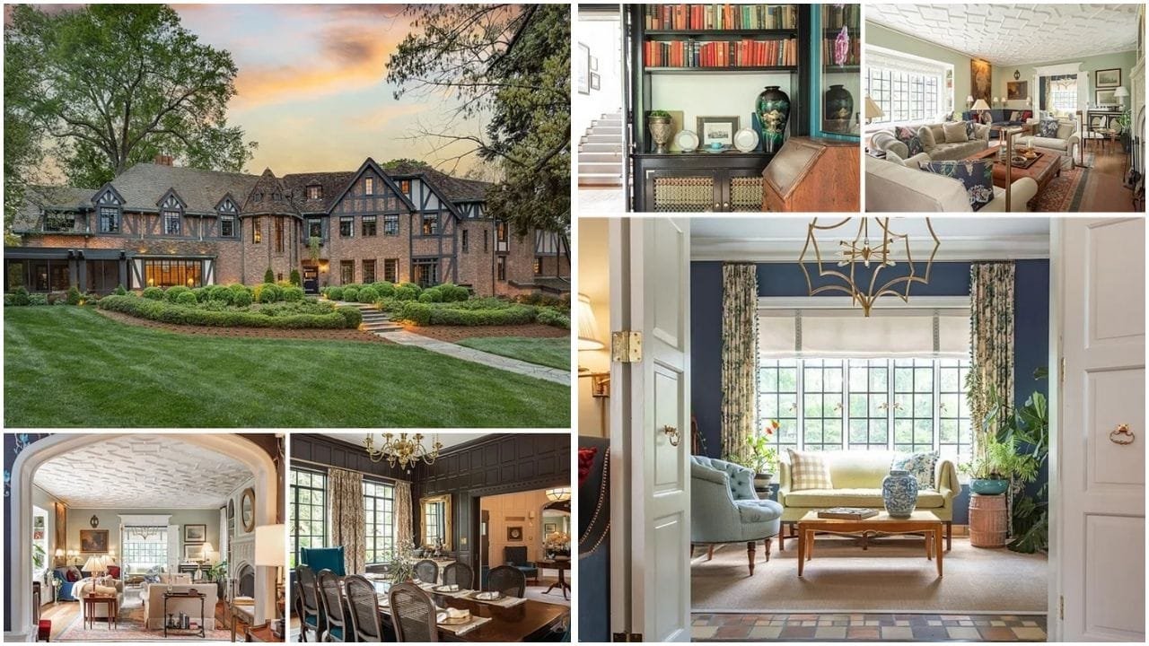 Aerial view of Greensboro, NC showcasing various residential neighborhoods, luxury homes, and waterfront properties