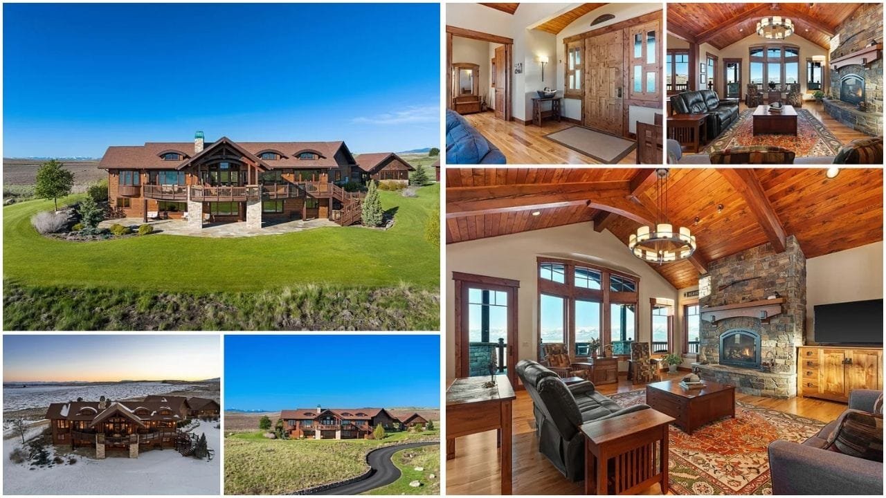 Aerial view of Polson, Montana, showcasing Flathead Lake and luxury waterfront homes in Lake County