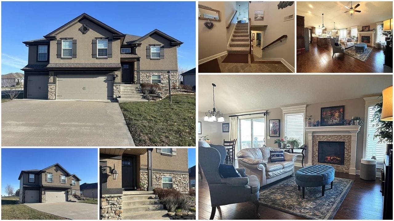 Aerial view of Saint Joseph, MO showcasing diverse real estate options including luxury homes, affordable houses, and rental properties in picturesque neighborhoods