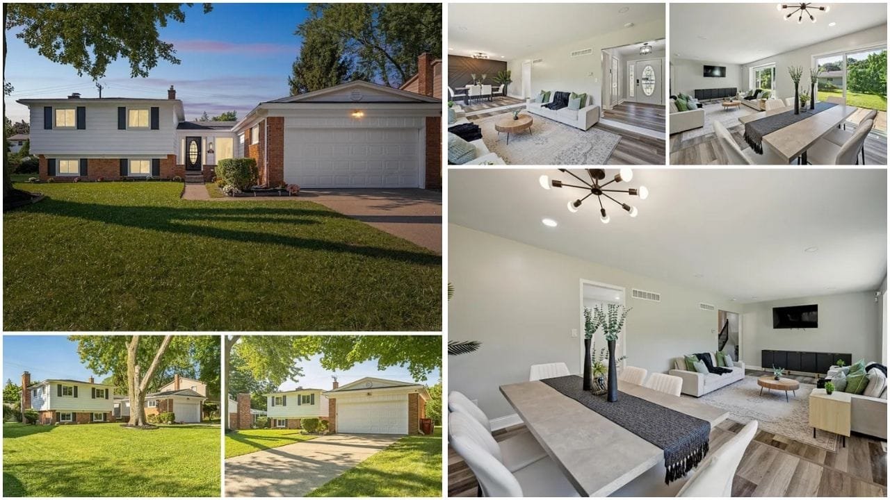 Aerial view of Southfield, Michigan showcasing residential neighborhoods, luxury homes, and apartment complexes