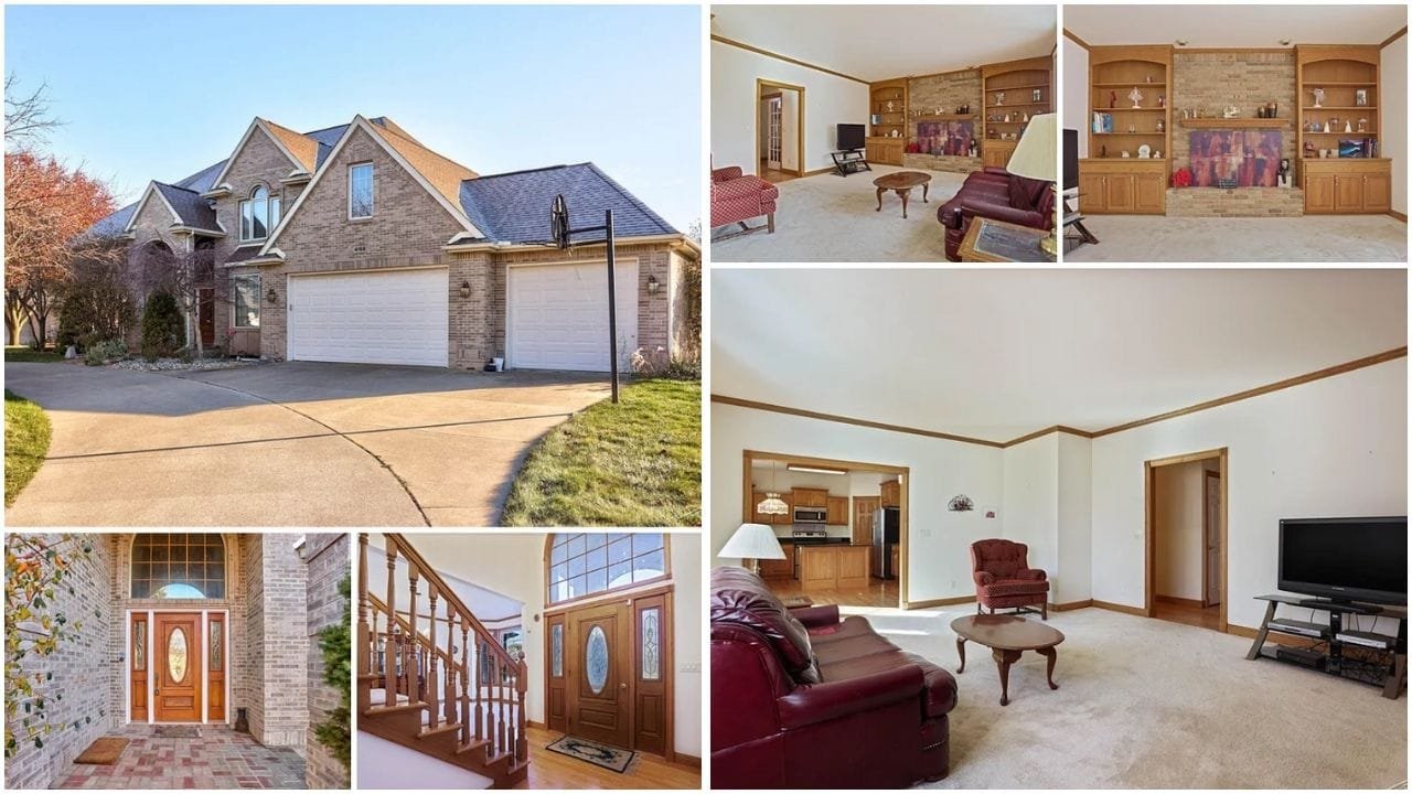 Aerial view of luxurious and affordable homes in Saginaw, MI, showcasing diverse real estate options from single-family homes to waterfront properties