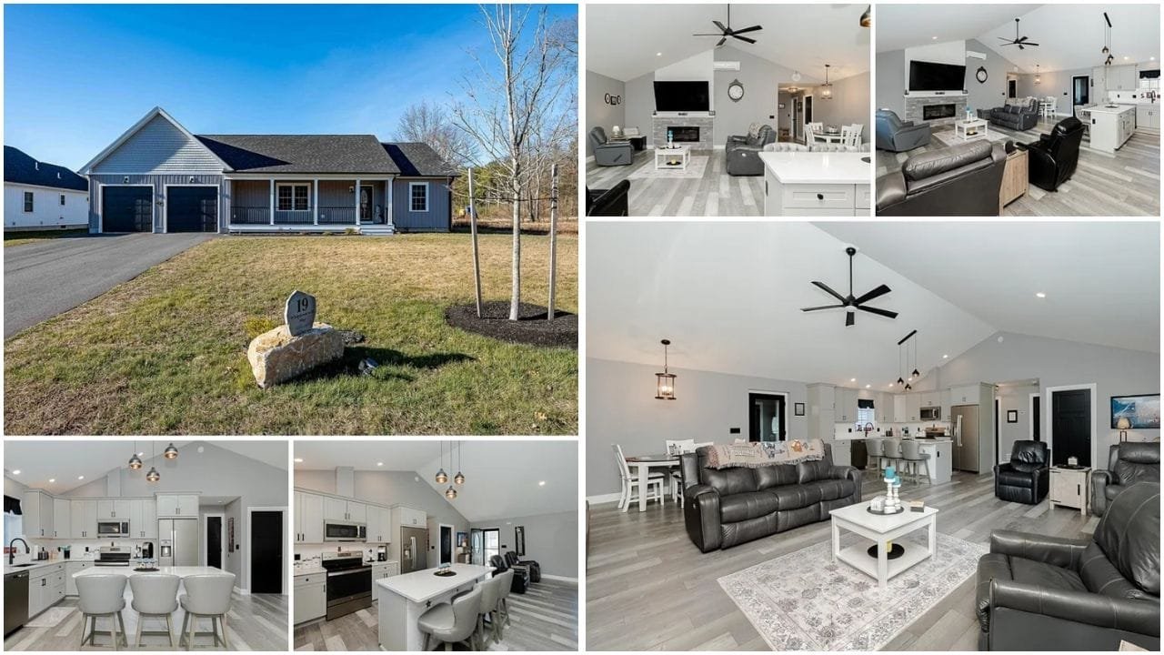 Aerial view of luxury and affordable homes in Somersworth, NH, highlighting real estate opportunities in picturesque neighborhoods