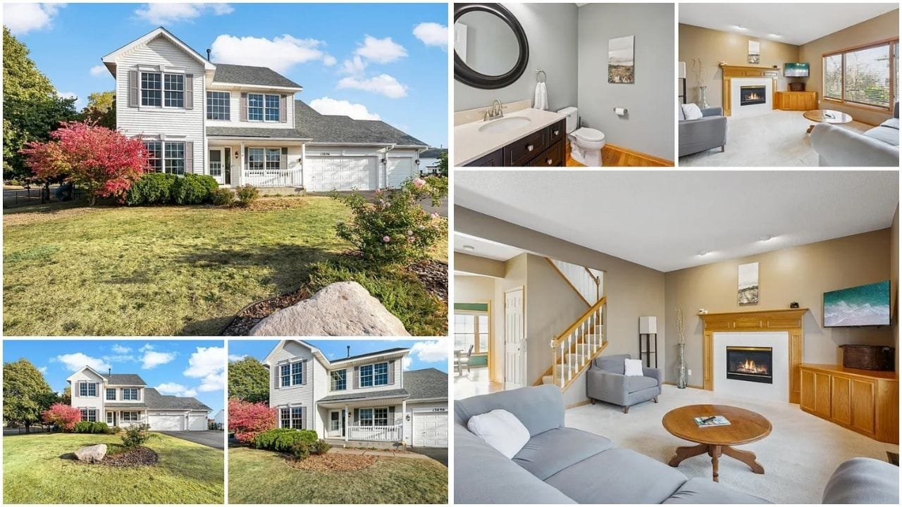 Aerial view of luxury homes and picturesque neighborhoods in Apple Valley, MN, highlighting real estate opportunities in the vibrant community