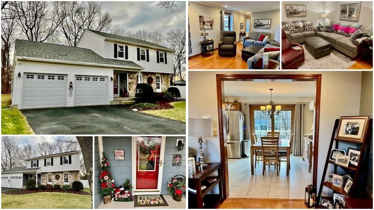 Aerial view of luxury homes and waterfront properties in Chicopee, Massachusetts, showcasing the vibrant real estate market