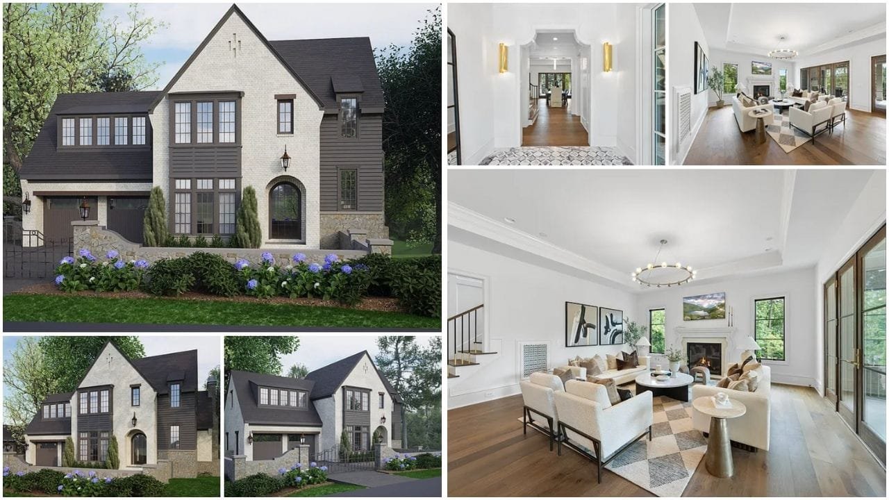 Aerial view of luxury homes and waterfront properties in Durham, NC, showcasing the diverse real estate options available in this vibrant city