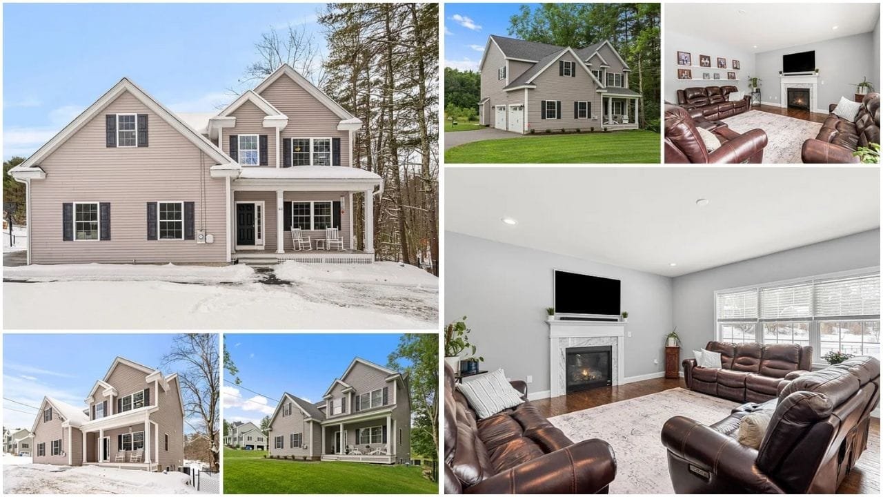 Beautiful luxury home in Londonderry, NH with a well-maintained garden and modern design, perfect for families and investors
