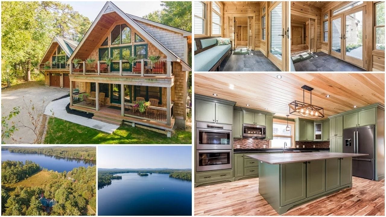 Luxury waterfront homes in Standish, Maine with scenic views of the lake and beautiful natural surroundings