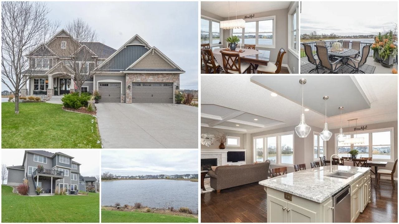 Luxury waterfront property in Blaine, Minnesota with scenic lake views, perfect for home buyers and real estate investors