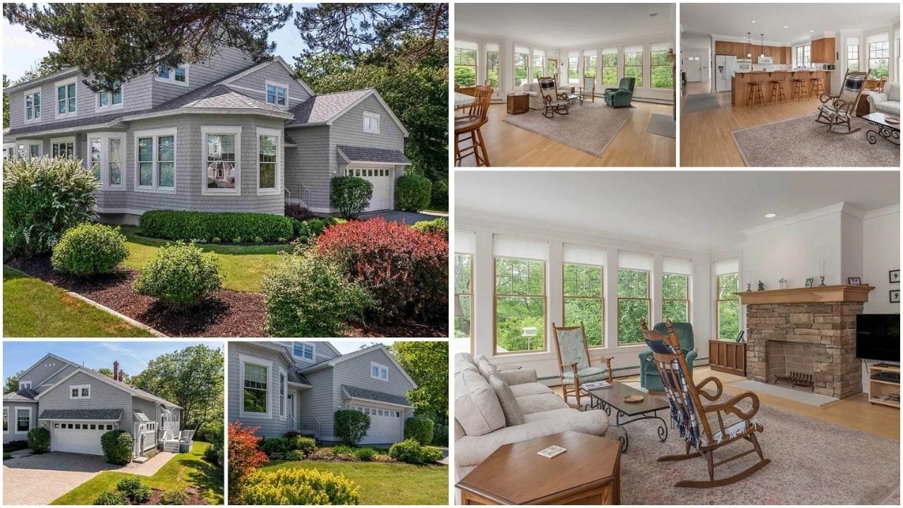 Scenic view of Wells, Maine's coastline with luxury waterfront homes and vibrant neighborhoods, showcasing the town's real estate opportunities