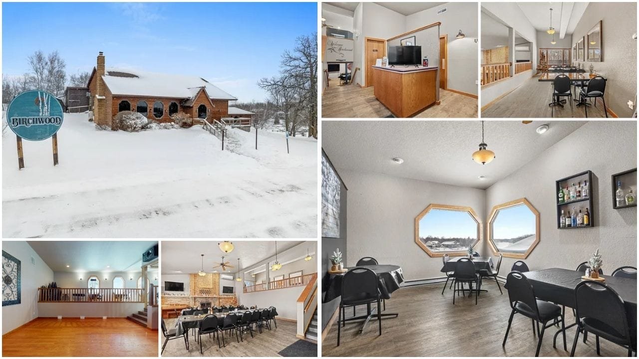 Scenic view of luxury homes and waterfront properties in Bottineau, North Dakota, showcasing real estate opportunities