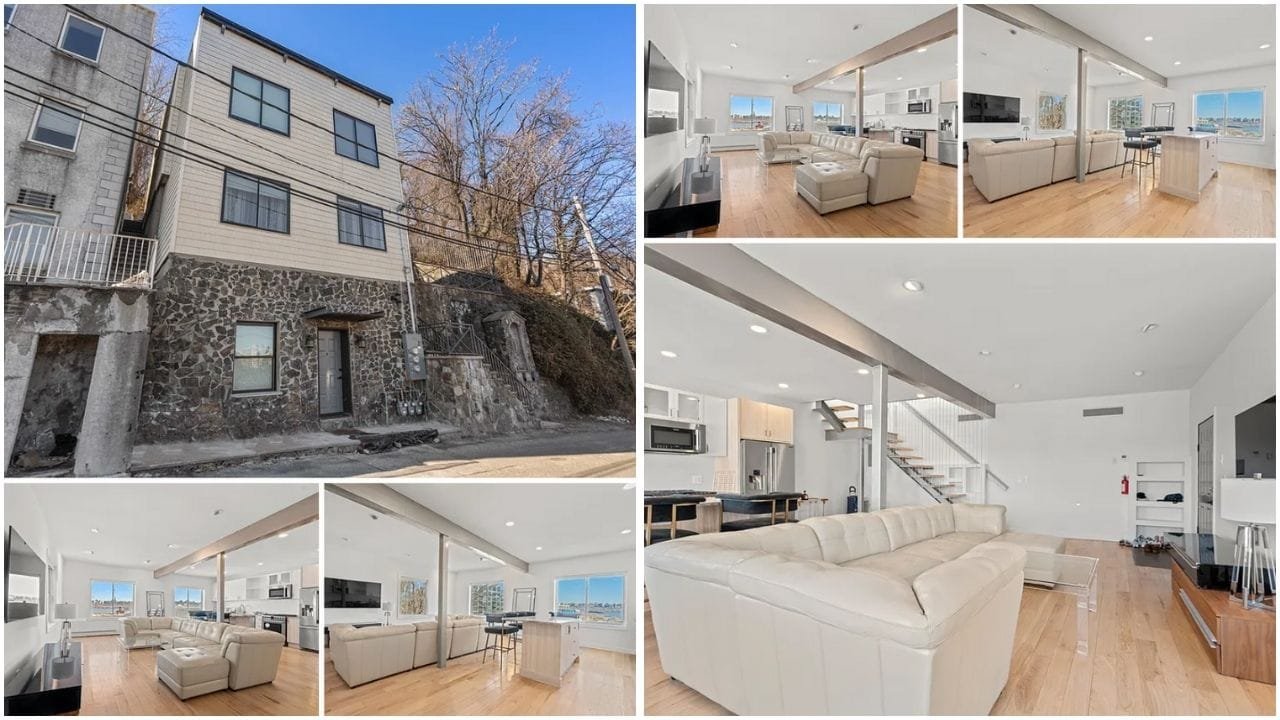 A panoramic view of luxury homes and waterfront properties in North Bergen Township, NJ, showcasing the vibrant real estate market and scenic beauty of Hudson County.