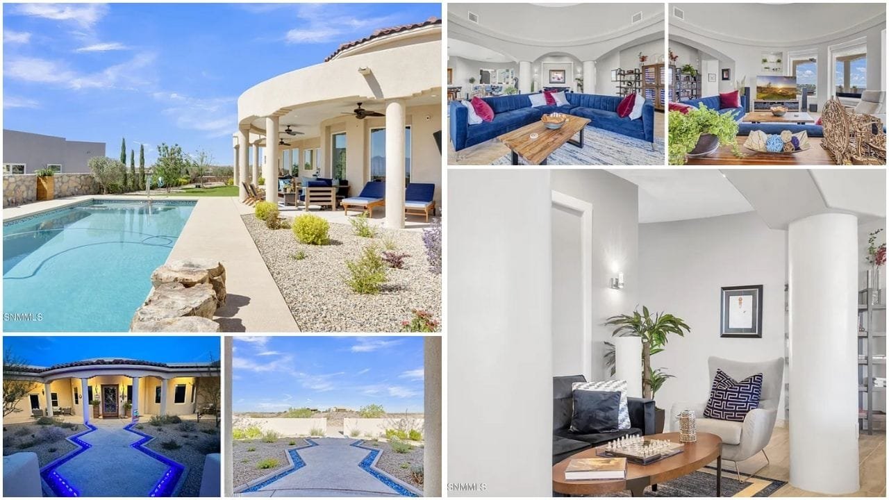 Aerial view of Las Cruces, New Mexico real estate, showcasing diverse homes, vibrant neighborhoods, and scenic landscapes