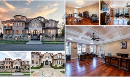 Panoramic view of New York City skyline with luxury homes, apartments, and waterfront properties highlighting the diverse real estate market