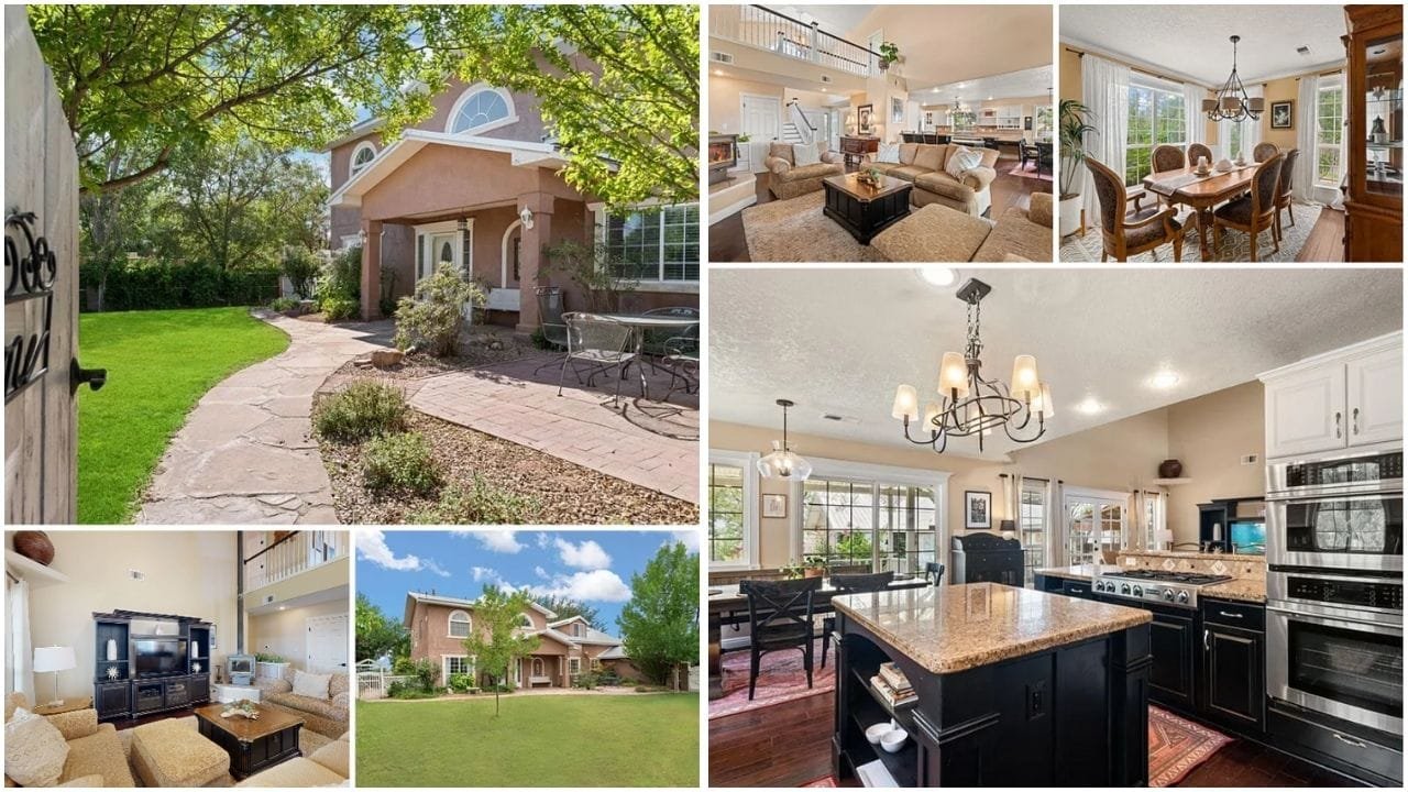 Scenic view of luxury homes and family-friendly neighborhoods in Rio Rancho, New Mexico, showcasing the vibrant real estate market